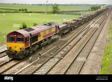 Db Cargo Uk Formerly Ews Class 66 Diesel Locomotive 66162 With Northbound Steel Train At