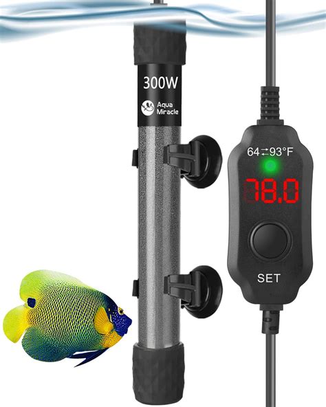 Amazon Aquamiracle Adjustable W Aquarium Heater Submersible