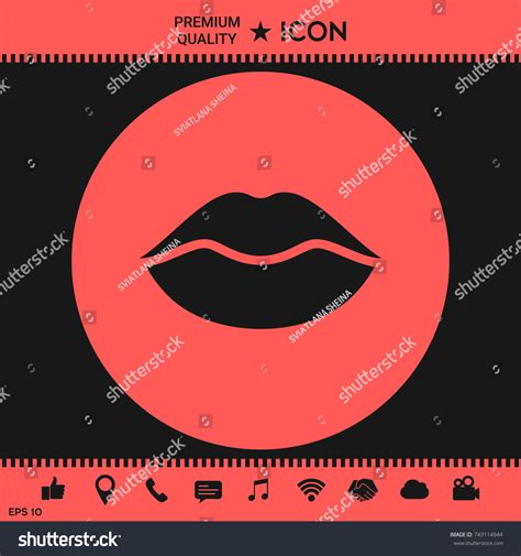 Lips Symbol Icon Royalty Free Stock Vector 743114944