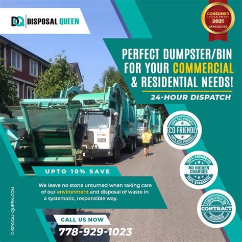 Disposal Queen Dumpster Rental Recycling Services Vancouver