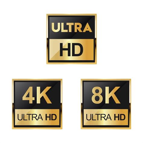 Premium Vector Collection Of Full Hd 4k 8k And Ultra Hd Icons