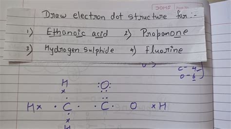 Draw Electron Dot Structure For Ethanoic Acid Propanone Hydrogen