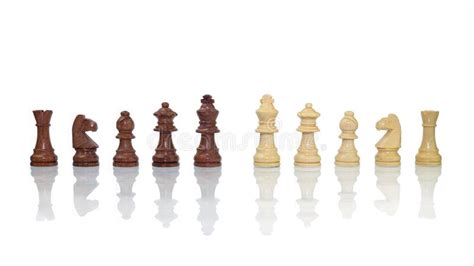 Wood Chess Pieces Isolated On A White Background Stock Photo Image Of