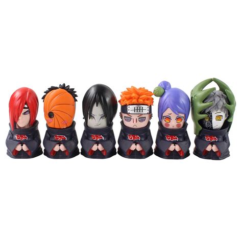 6 Pçs Set 10 cm Naruto Boneca Kawaii Figura De Ação Anime Akatsuki