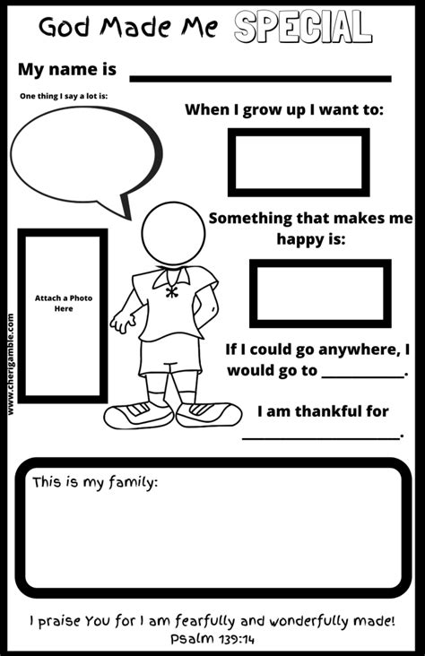 God Made Me Special Free Printable