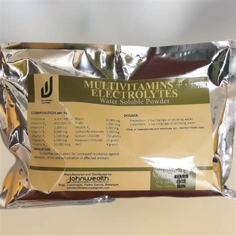 MULTIVITAMINS ELECTROLYLES 1kg Foil Pack Water Soluble Powder