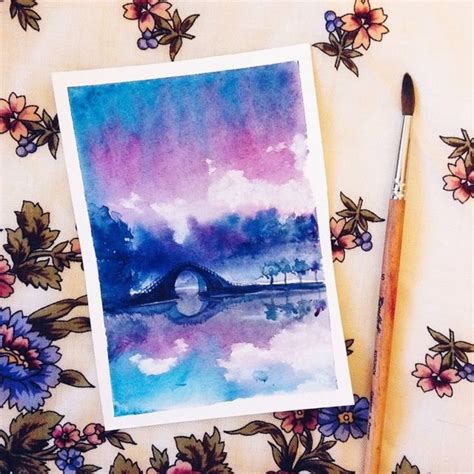 Красивые рисунки акварелью в скетчбуке