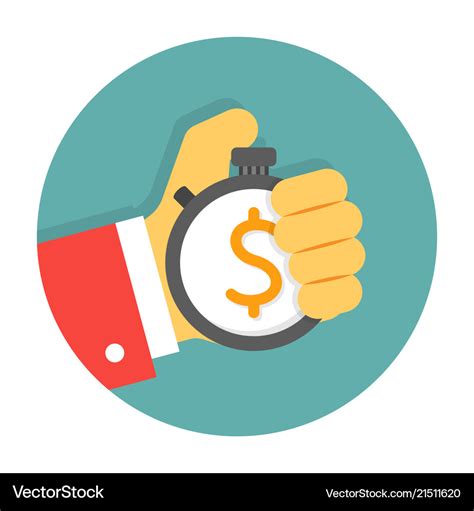 Hand Holding Stopwatch Royalty Free Vector Image