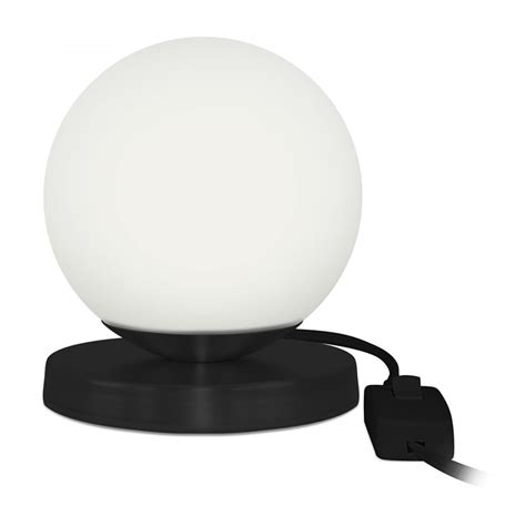 Luminária Abajur de mesa Globo Orby Preto Base Redonda Camicado