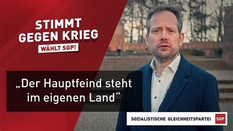 Der Hauptfeind Steht Im Eigenen Land Sgp Vorsitzender W Rdigt Karl