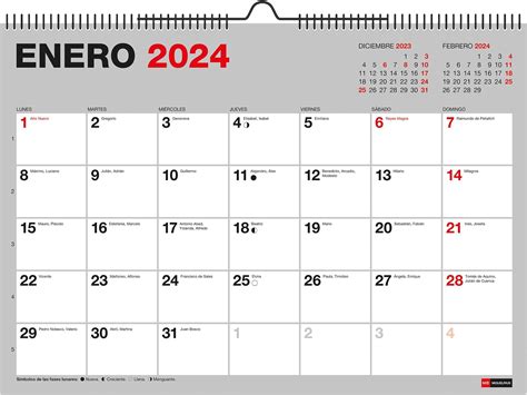 Miquelrius Calendario de Pared 2024 Basic Tamaño A4 296 x 210 mm