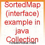 SortedMap (interface) example in java Collection Framework