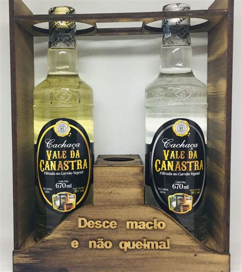 Kit Mdf 2 Cachaça Ouro Prata 670ml Copo Vale da Canastra Gaby