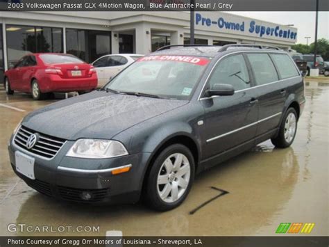 Blue Anthracite Pearl 2003 Volkswagen Passat Glx 4motion Wagon Grey Interior