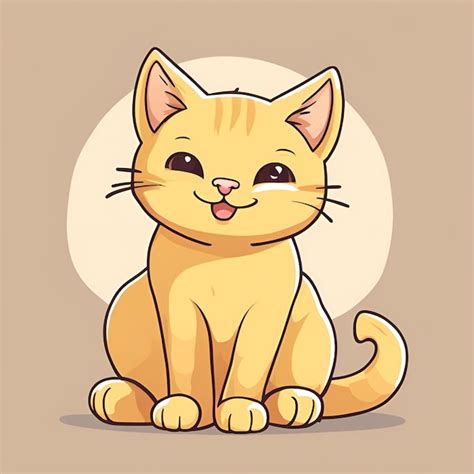 Premium Photo Small Cute Cartoon Smiling Cat