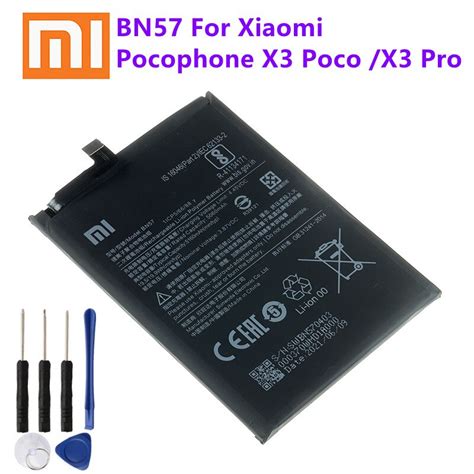 100 Original Xiao Mi BN57 5160MAh แบตเตอรโทรศพทสำหรบ Xiaomi