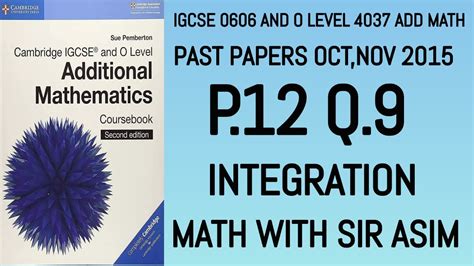 Additional Math Igcse And O Levels Past Papers Oct Nov P