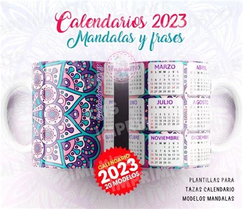 Plantillas Sublimar Tazas Calendarios 2023 Mandalas Frases 1