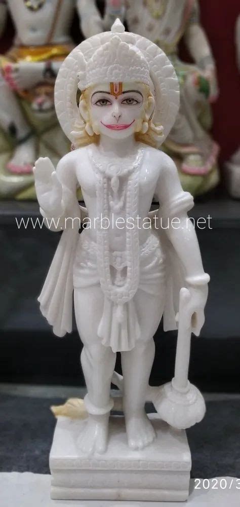 Plain White Hanuman Marble Murti Packaging Type Wooden Box Size 1