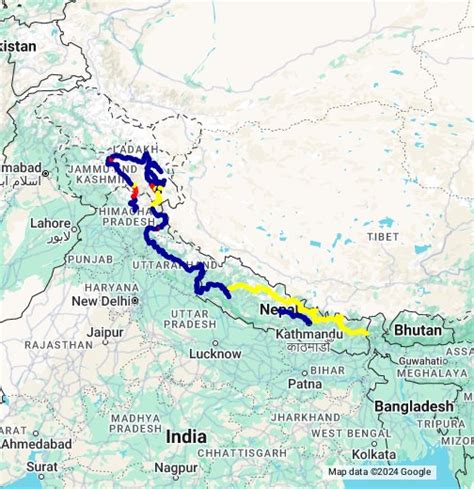 Himalaya 2012-13 - Actual Route - Google My Maps