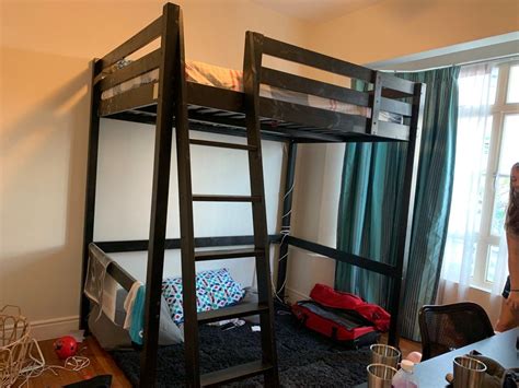 Black Ikea Stora Loft Bed Furniture And Home Living Furniture Bed