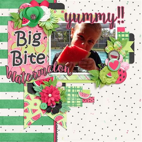 Yummy Watermelon Digital Scrapbooking Layouts Scrapbooking Layouts Digital Scrapbooking