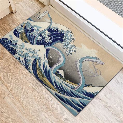 Haku Dragon Ghibli Studio Spirited Away The Great Wave Japan Doormat