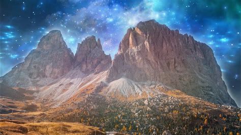 Арт футаж скалы горы космос природа 2021. Art footage rocks mountains ...