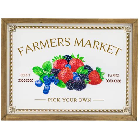 Farmers Market Framed Metal Wall Sign - 15.75" | Christmas Central