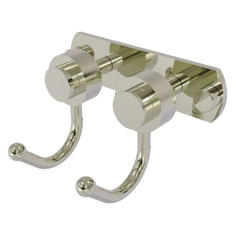 Allied Brass Mercury Polished Nickel Double Hook Wall Mount Towel Hook In The Towel Hooks