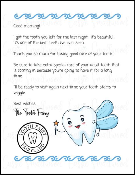 Free Printable Tooth Fairy Letter And Envelope