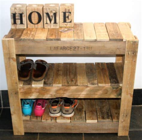 Recycled Pallet Shoe Rack Pallet Ideas