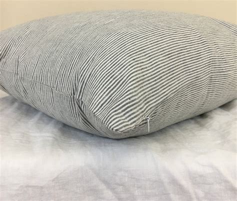 Subtle Black And White Ticking Stripe Euro Sham Cover