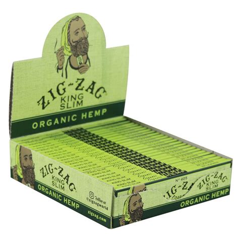 Zig Zag Organic Hemp Rolling Papers King Slim Boom Headshop