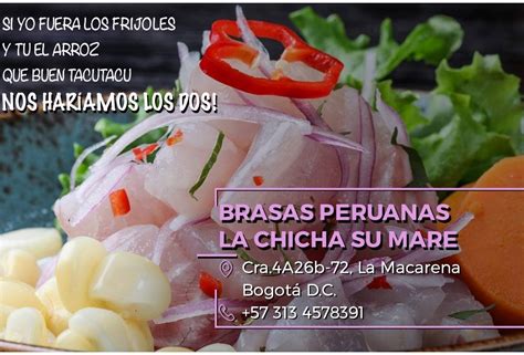 Carta Del Restaurante La Chicha Su Mare Brasas Peruanas Bogot