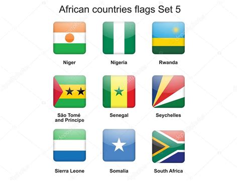 African Countries Flags Set 5 ⬇ Vector Image By © Romantiche Vector