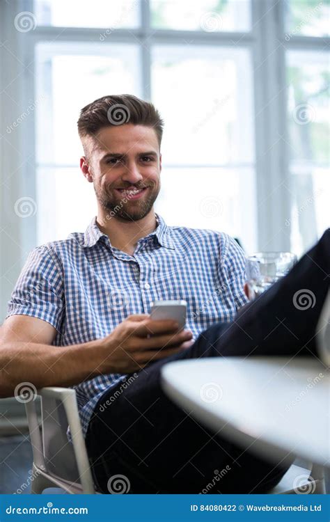 Graphic Designer Using Mobile Phone Stock Photo Image Of Designer