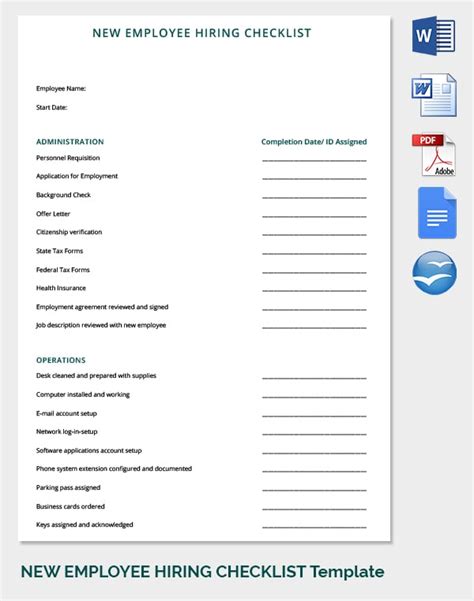 30 HR Checklist Templates Free Sample Example Format Free