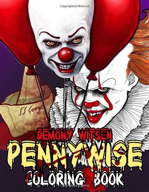 Pennywise Coloring Book Adult Stephen King Books With Fun Etsy