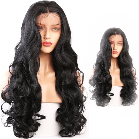 Andria Hair 180 Density Body Wave Wig Long Synthetic Lace