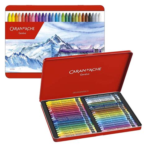 Caran D Ache Neocolor II Aquarelle Water Soluble Wax Pastel Tin Set Of