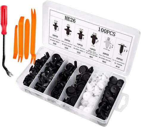 Moioee Car Retainer Clips Fastener Remover 100 Pcs Car Push Retainer Clips Kit 6