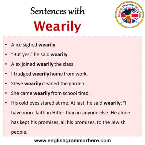 Sentences with Wearily, Wearily in a Sentence in English, Sentences For ...