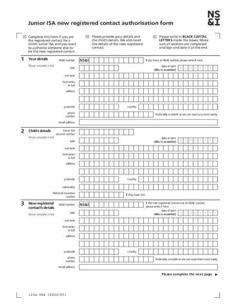 Fillable Online Junior Individual Savings Account JISA Application