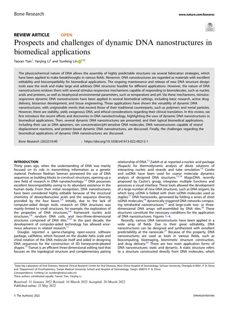 Pdf Prospects And Challenges Of Dynamic Dna Nanostructures In