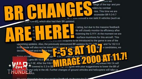 War Thunder Br Changes Are Here Dm Changes Too F A To Mirage