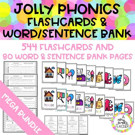 Mash Infants Jolly Phonics All Sets 1 7 Flashcards And Word Sentence Bank Mega Bundle