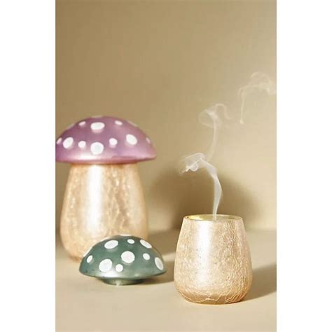 New This Listing Is For 1 Large Pink Mushroom Candlethe Green Lidded