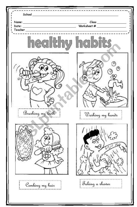 Printable Healthy Habits Worksheets