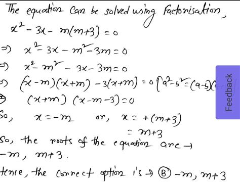 Find The Zeros Of The Polynomial X² 3x M M 3